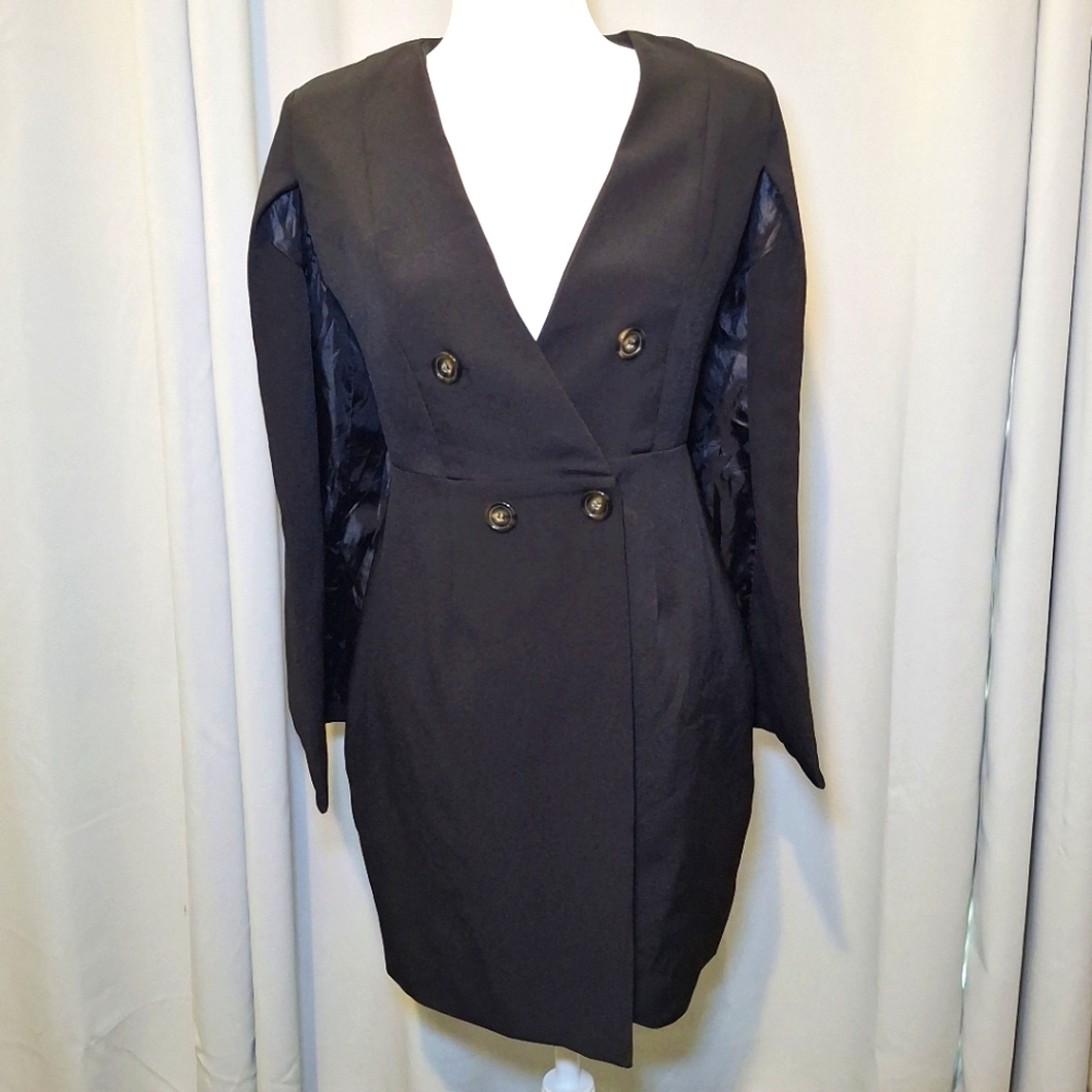 Mustard Seed Blazer Cape Dress Tuxedo Black Size M